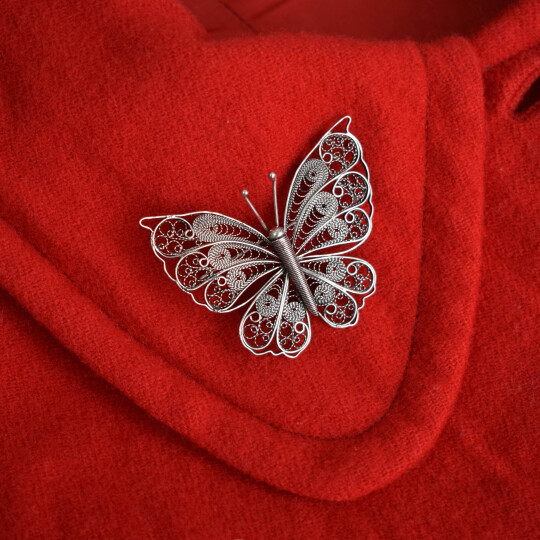 Image of Пеперутка филигрански брош, поголем