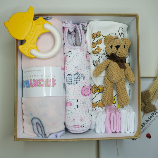 Image of Bear and Duck in Pink World