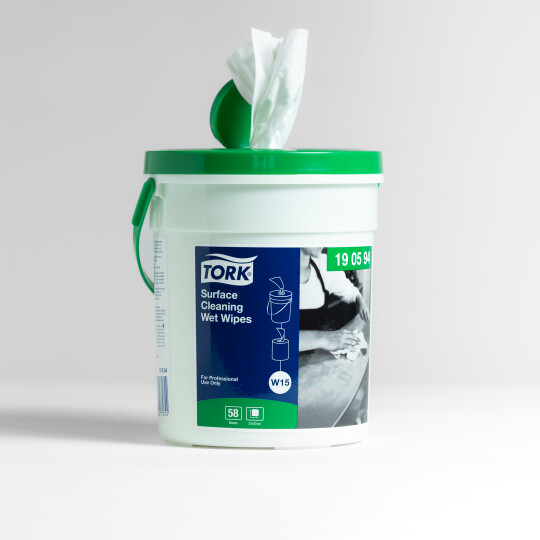 Image of ТORK Surface Cleaning Wet Wipes bucket  специјализирани влажни марамици за чистење