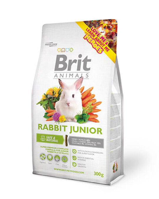 Image of Brit Animals Junior Rabbit Complete – Брит Суперпремиум храна за јуниор зајак [Вреќа 300гр]