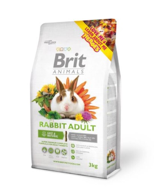 Image of Brit Animals Rabbit Complete – Брит Суперпремиум храна за зајак [Вреќа 3кг]