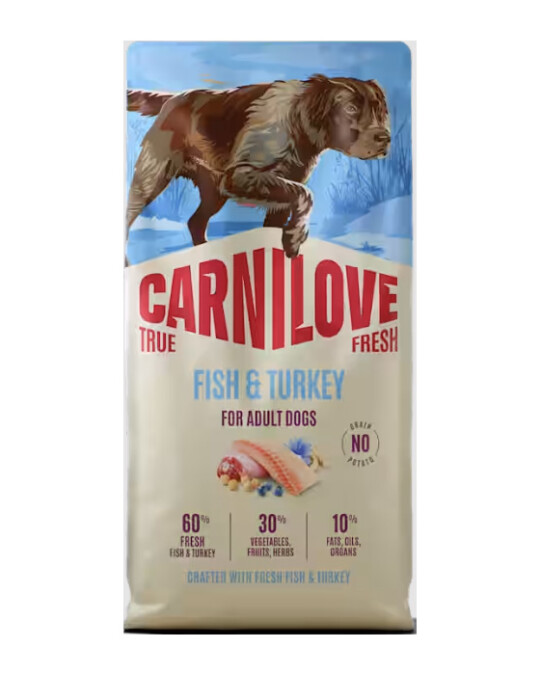 Image of Carnilove True Fresh Grain & Potato Free Fish & Turkey for Adult Dogs [Вреќа 12кг]
