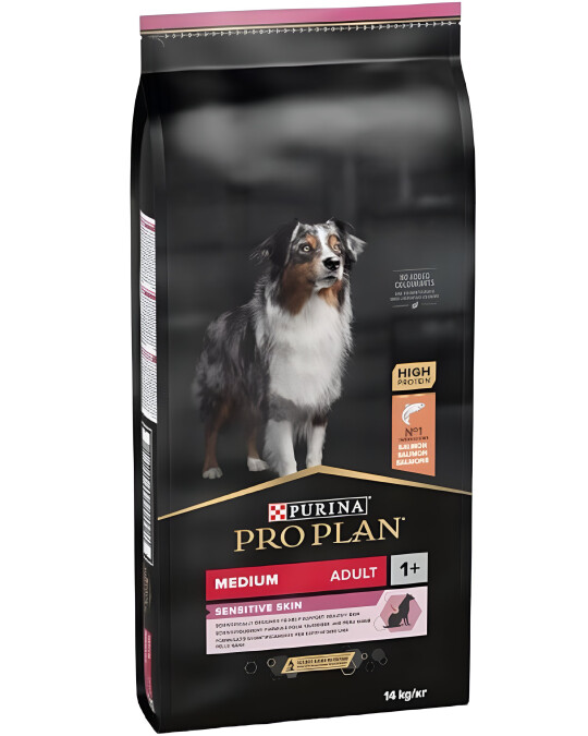 Image of Purina Pro Plan Medium ADULT Sensitive Skin Крекери со Лосос [Вреќа 14кг]