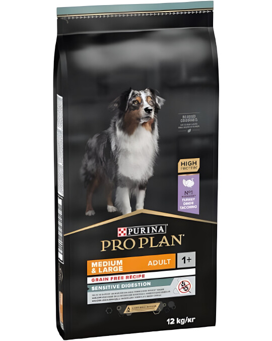 Image of Purina Pro Plan Medium ADULT Sensitive Digestion (Grain Free) Крекери со Мисирка [Вреќа 12кг]