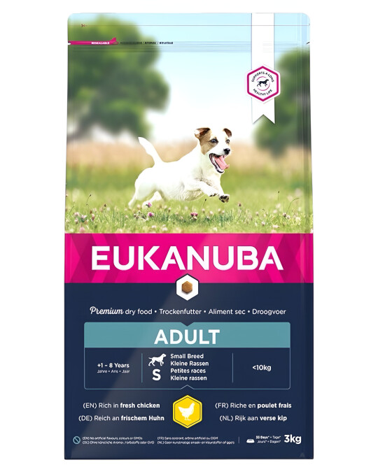 Image of Eukanuba Adult Small Breed Гранули со Пилешко и Зеленчук [Вреќа 3кг]