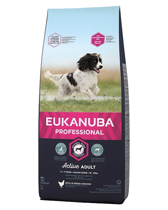 Image of Eukanuba Adult Medium Breed Гранули со Пилешко и Зеленчук [Вреќа 18кг]