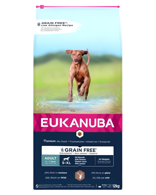 Image of Eukanuba Grain Free Adult Venison Гранули со Дивеч [Вреќа 12кг]