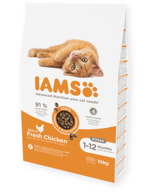 Image of IAMS Kitten со свежо пилешко месо [Вреќа 10кг]