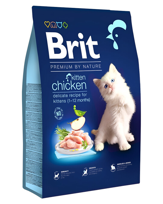 Image of Brit Premium Kitten Гранули со Пилешко и зеленчук [Вреќа 8кг]