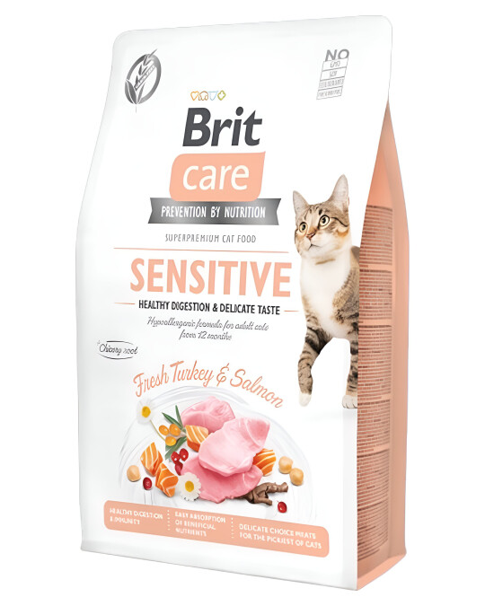 Image of Brit Care Sensitive Helthy Digestion & Delicate taste Гранули со Мисирка и Лосос [Вреќа 7кг]