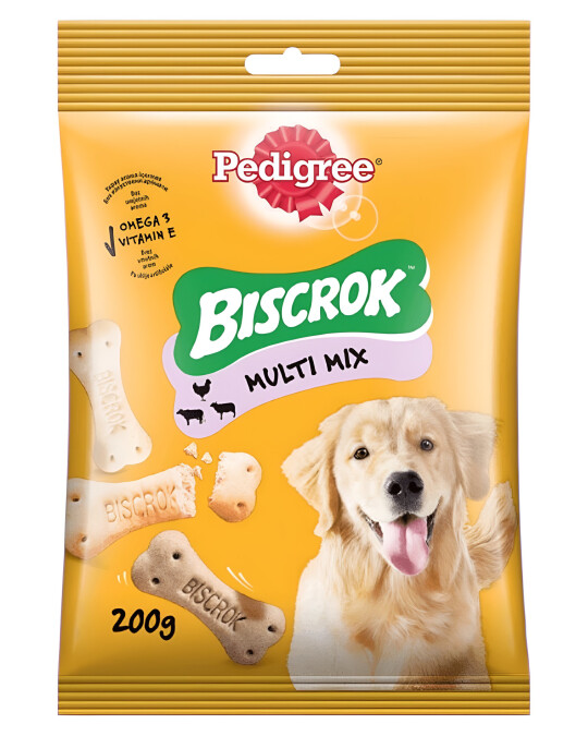 Image of Pedigree Biscrok Multimix Бисквити со вкус на Говедско, Пилешко, Јагнешко [Кесичка 200гр]