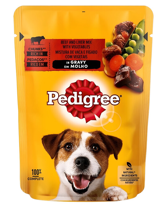 Image of Pedigree Adult Парчиња со Говедско и џигер во желе [Кесичка 100гр]