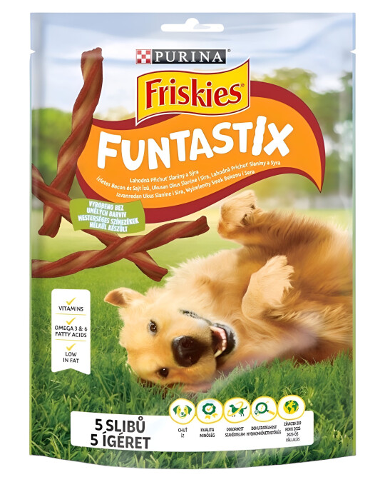 Image of Friskies Funtastix Стапчиња со вкус на Сланина и Кашкавал [Кесичка 175гр]