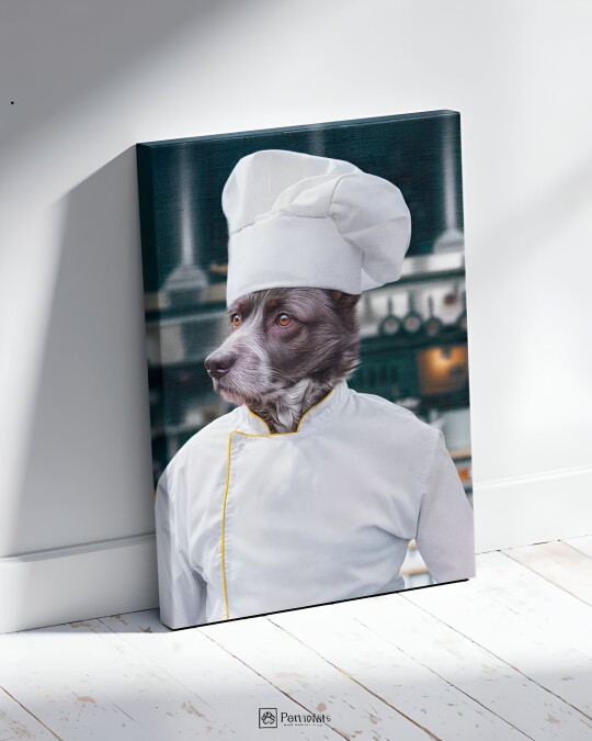 Image of Chef Pup - Персонализиран портрет на канвас