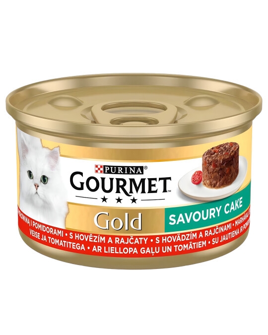 Image of Gourmet Gold Солена торта со Говедско и домат во сос [Конзерва 85гр]