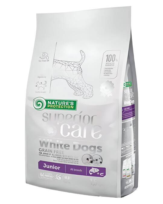 Image of NP Superior Care White Dogs Grain Free Salmon Junior All Breeds [Вреќа 1,5кг]