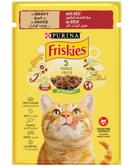 Image of Friskies Adult Парчиња со Говедско во сос [Кесичка 85]