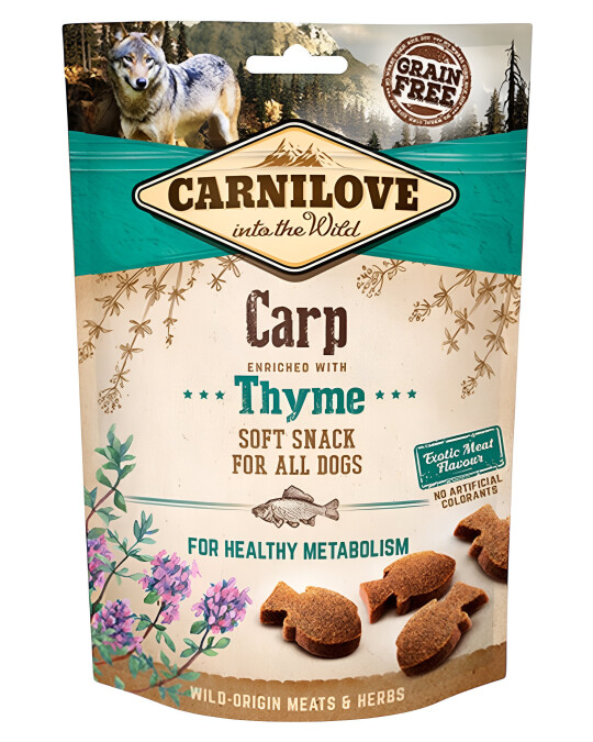 Image of Carnilove – меки закуски за куче Крап со мајчина душица [Кесичка 200гр]