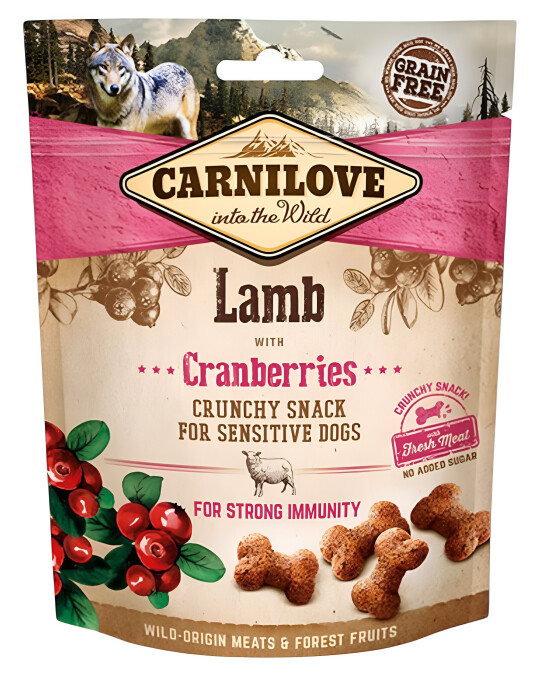 Image of Carnilove – Крцкави закуски за куче Јагнешко и брусница [Кесичка 200гр]