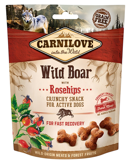 Image of Carnilove – Крцкави закуски за куче Дива свиња и шипинки [Кесичка 200гр]