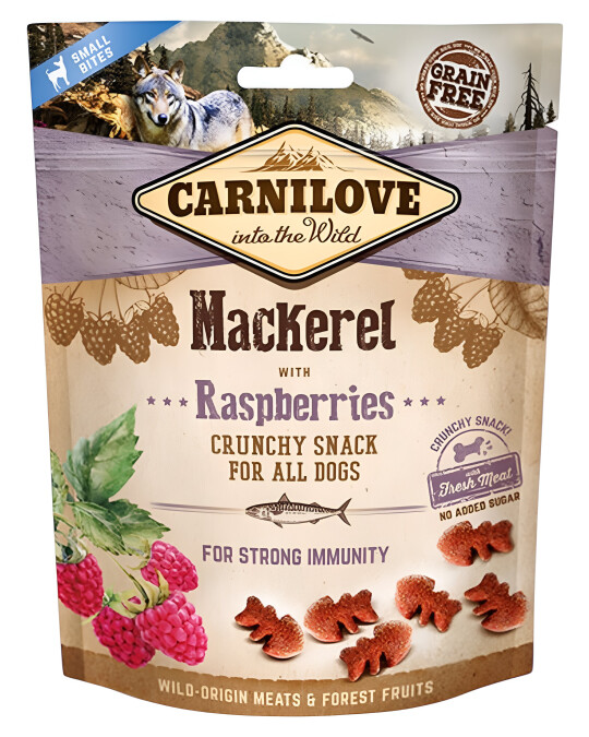 Image of Carnilove – Крцкави закуски за куче Скуша и малини [Кесичка 200гр]