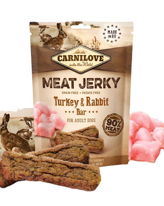 Image of Carnilove Meat Jerky Bar – Зајак и мисирка [Кесичка 100гр]