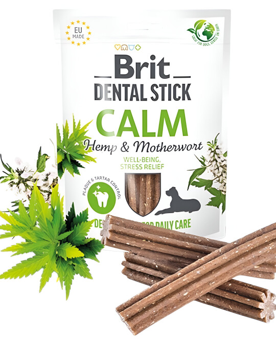 Image of Brit Dental Stick Calm – со Коноп и Мајчина Душица (7 парчиња)