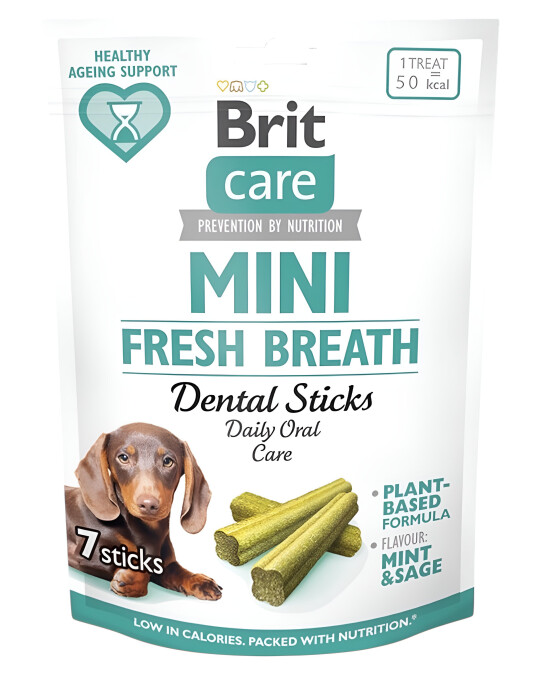 Image of Brit Care Mini Dental Stick – Fresh Breath (120 г / 7 парчиња)