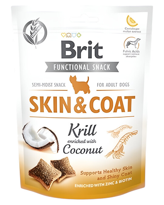 Image of Brit Care Dog Functional Snack Skin & Coat Krill [Кесичка 150гр]