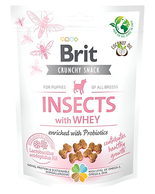 Image of Brit Care Crunchy Cracker Insects with Whey & Probiotics for Puppies [Кесичка 200гр]