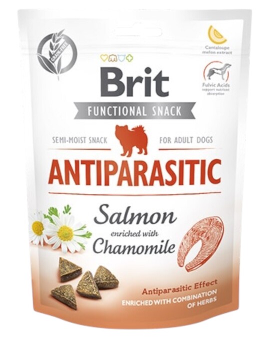 Image of Brit Care Dog Snack Antiparasitic – Лосос и Камилица [Кесичка 150гр]