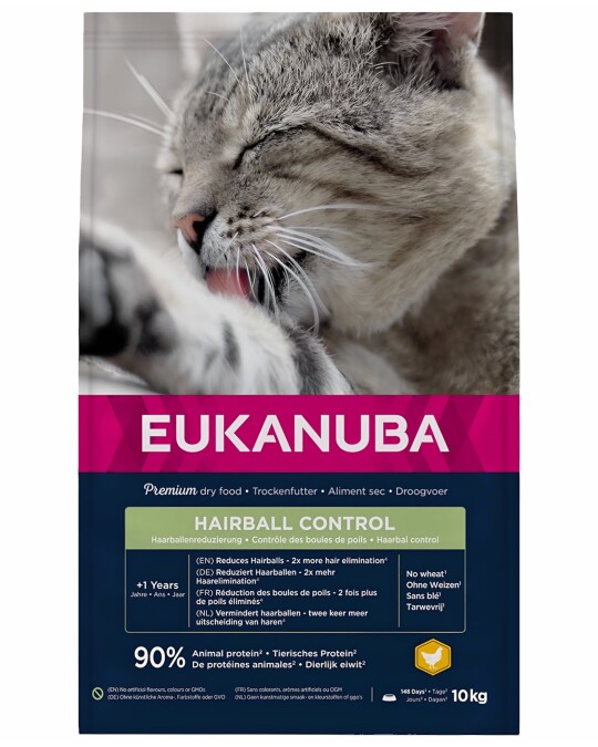 Image of Eukanuba Hairball Control Adult Cat [Вреќа 10кг]