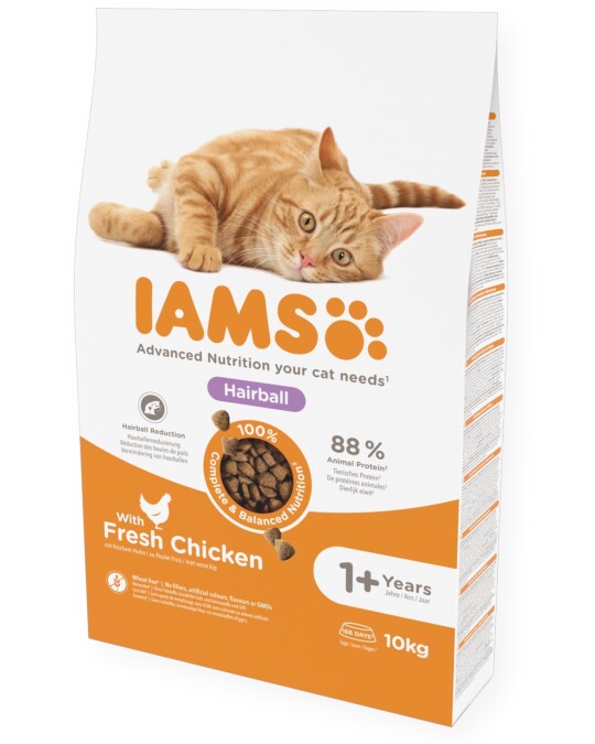 Image of IAMS Adult Hairball Chicken Гранули со Пилешко [Вреќа 10кг]