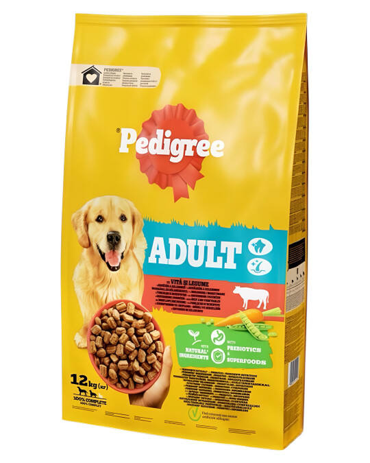 Image of PEDIGREE ADULT Крекери со Телешко и Зеленчук [Вреќа 12кг]