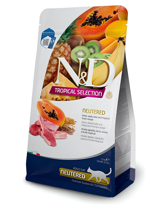 Image of N&D Tropical Selection Neutered • Јагнешко со спелта, овес и тропско овошје [Вреќа 10кг]