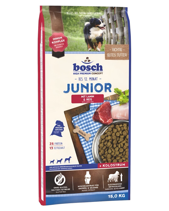 Image of Bosch HPC Junior со Јагнешко и Ориз – за кучиња до 12 месеци [Вреќа 15кг]