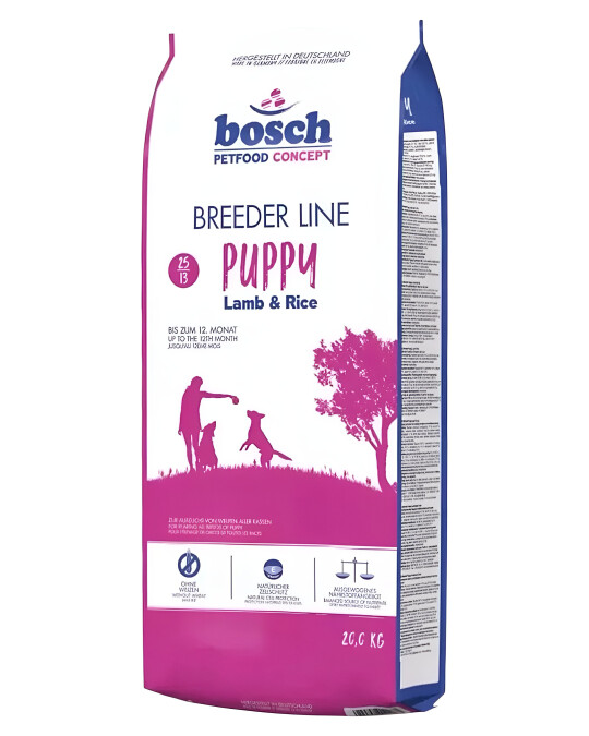 Image of Bosch Breeder Line Puppy Lamb & Rice – комплетна храна за млади кучиња [Вреќа 20кг]