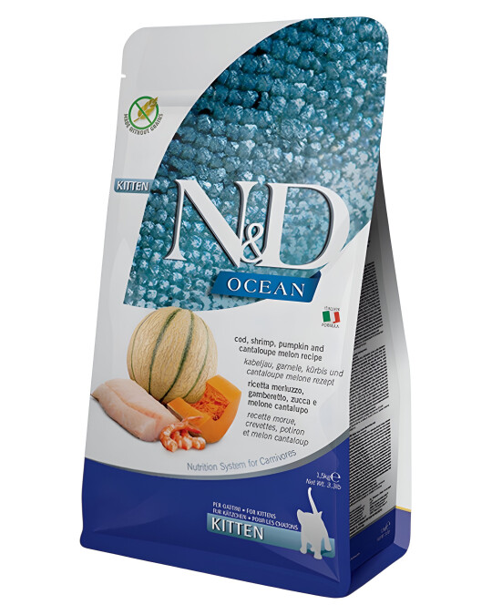 Image of N&D Cod, Shrimp, Pumpkin and Cantaloupe Melon Kitten [Вреќа 5кг]