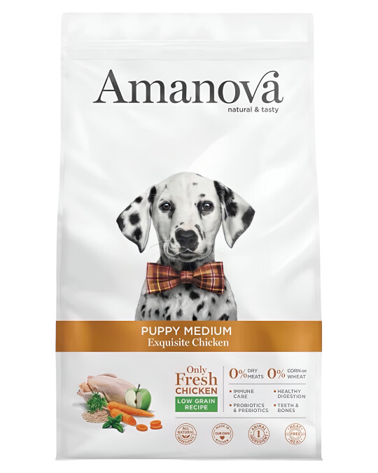 Image of Amanova Puppy Medium – Exquisite Chicken [Вреќа 12кг]