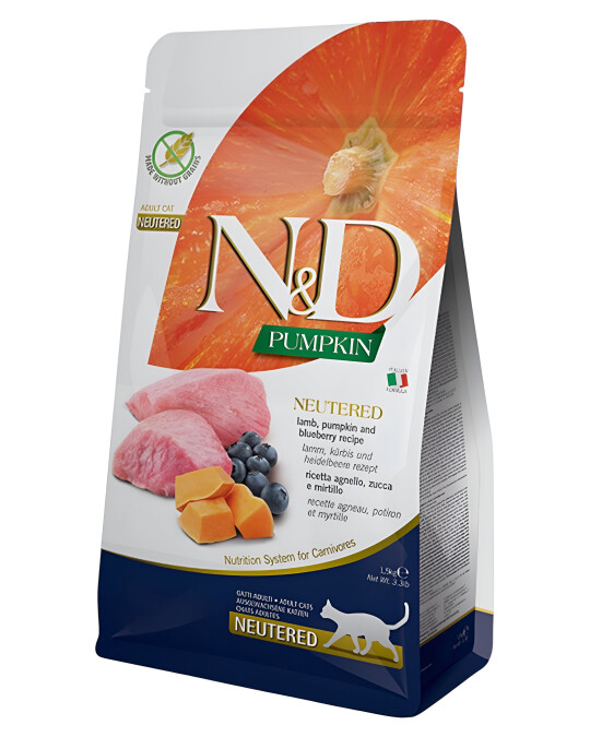 Image of N&D Pumpkin Neutered – Јагне, Тиква и Боровинки [Вреќа 5кг]