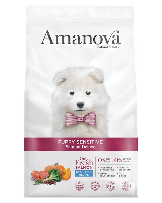 Image of Amanova Puppy Sensitive – Salmon Deluxe [Вреќа 7кг]