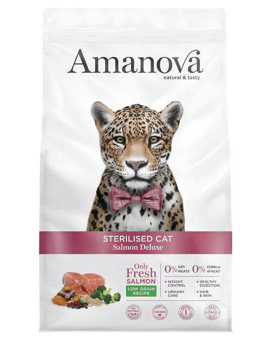 Image of Amanova Sterilised Cat – Salmon Deluxe [Вреќа 6кг]