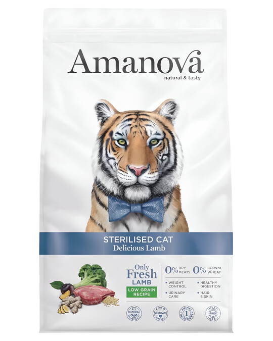 Image of Amanova Sterilised Cat – Delicious Lamb [Вреќа 4кг]