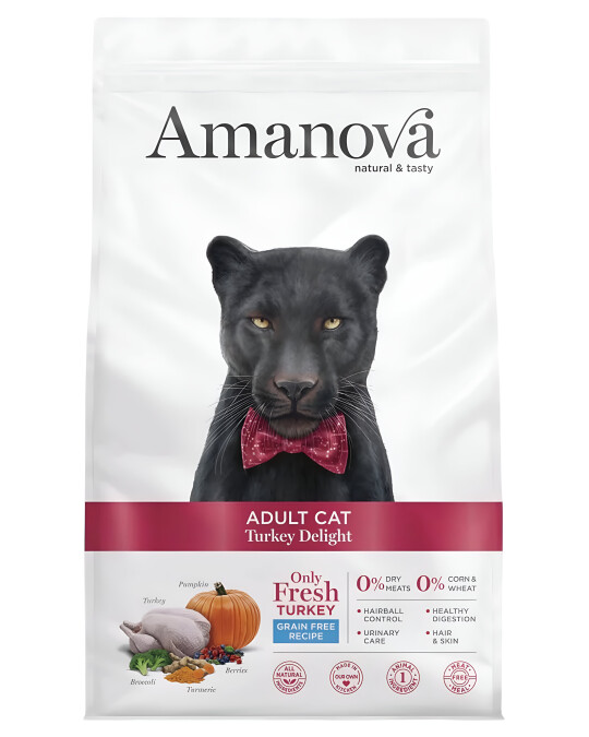 Image of Amanova Adult Cat – Turkey Delight Grain Free [Вреќа 6кг]