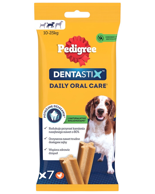 Image of Pedigree Dentastix Стапчиња со вкус на Пилешко [Кесичка 180гр]