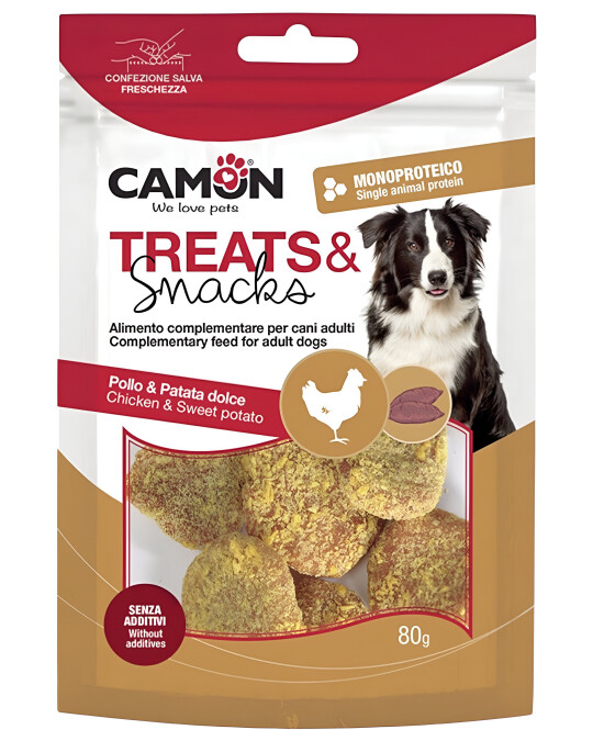Image of Camon – Закуска за куче Медаљони Криспи Пиле [Кесичка 80гр]