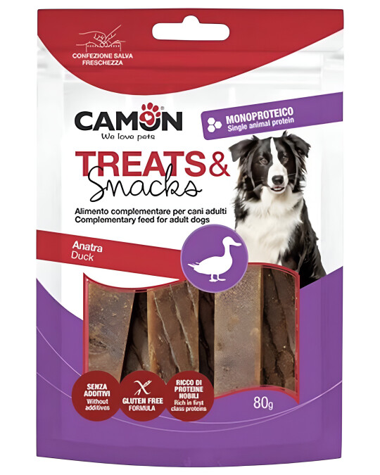 Image of Camon – Закуска за куче Меки Месни Ленти од Патка [Кесичка 80гр]
