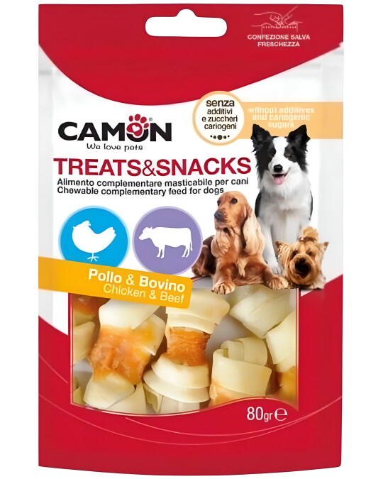 Image of Camon – Закуска за куче Ролована Коска Чвор со Пилешко месо [6см, 80гр.]
