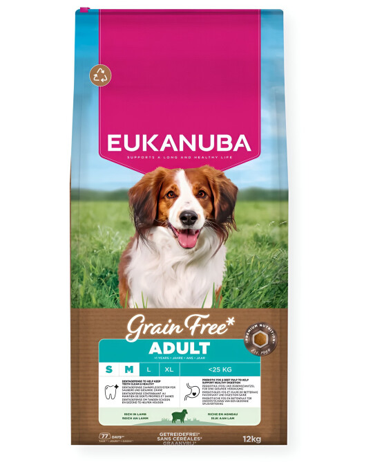 Image of Eukanuba Grain Free Adult Small & Medium Breed Lamb [Вреќа 12кг]