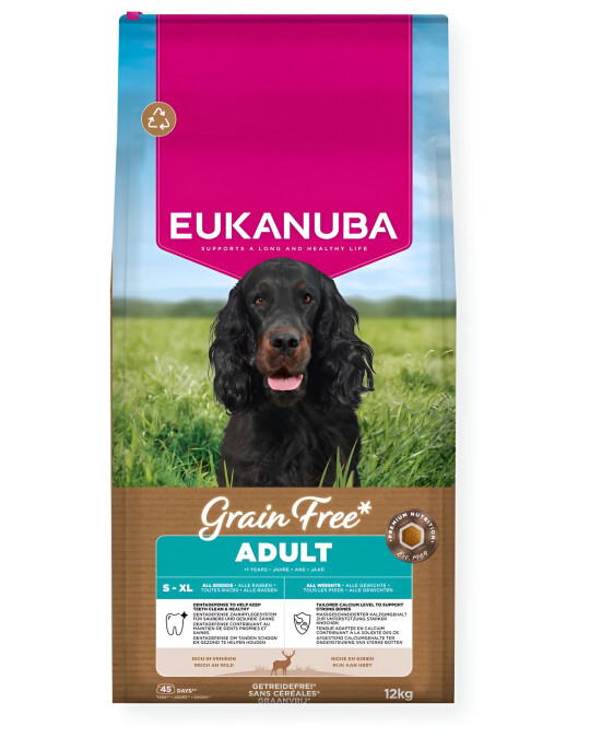 Image of Eukanuba Grain Free Adult Venison Гранули со Дивеч [Вреќа 12кг]